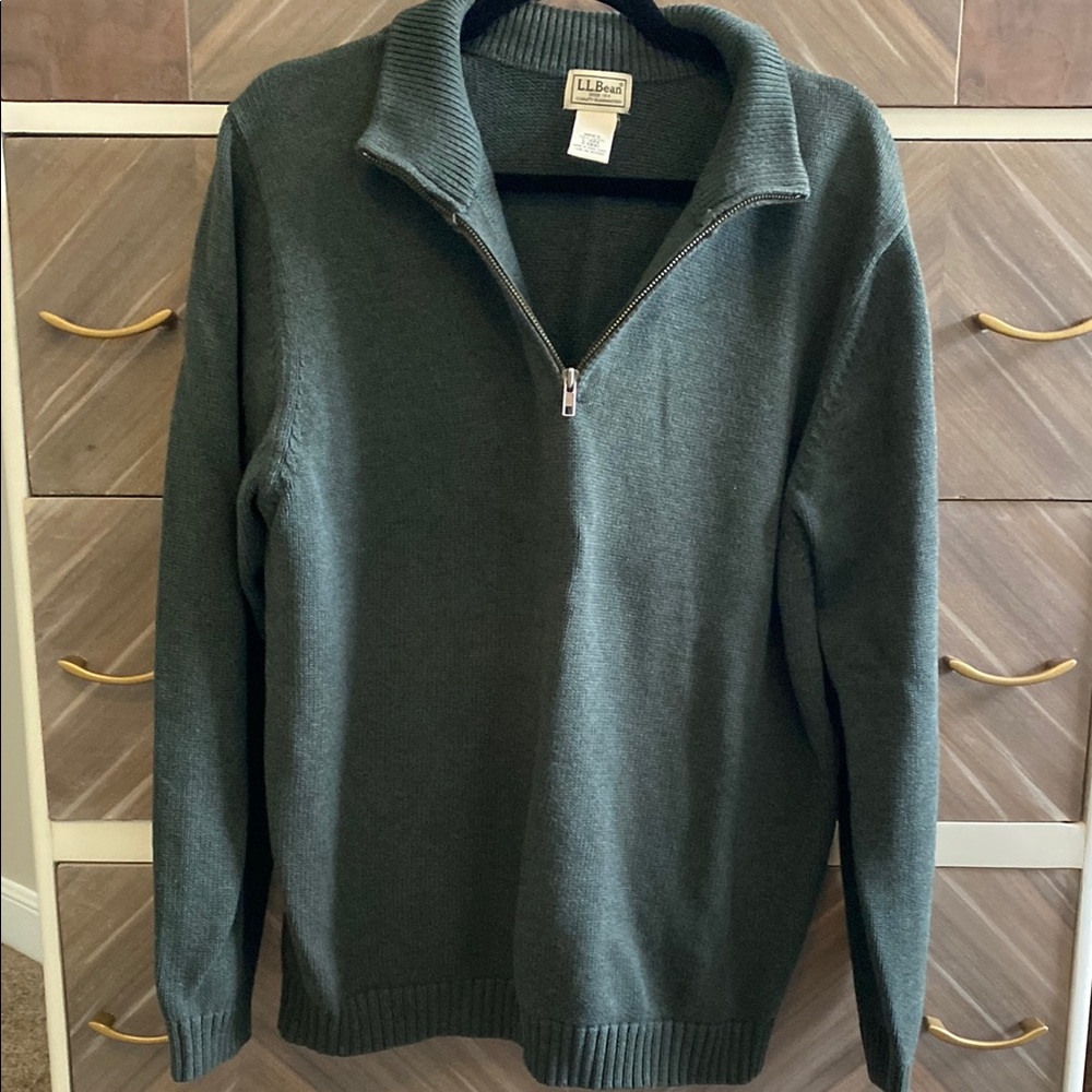 L.L. Bean Gray Zip Up Sweater with Cozy Knit Fabric